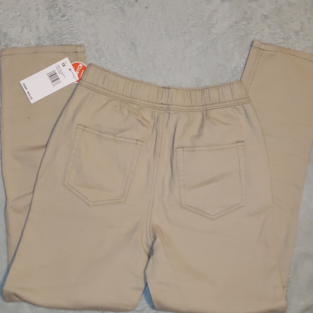 Khaki, basic pull-on pants. - Picture 4 of 5